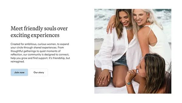 Les Amis | Your Family of Girlfriends - Landing design inspiration