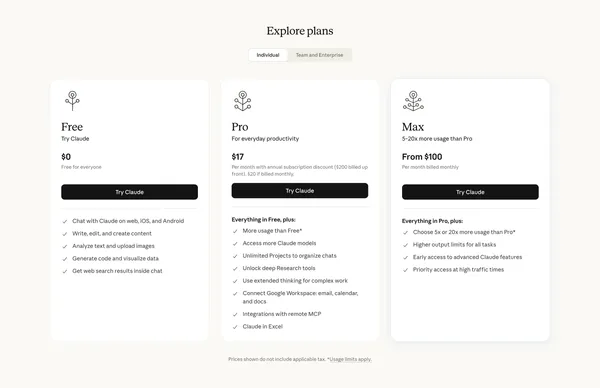 Claude.ai - Landing design inspiration