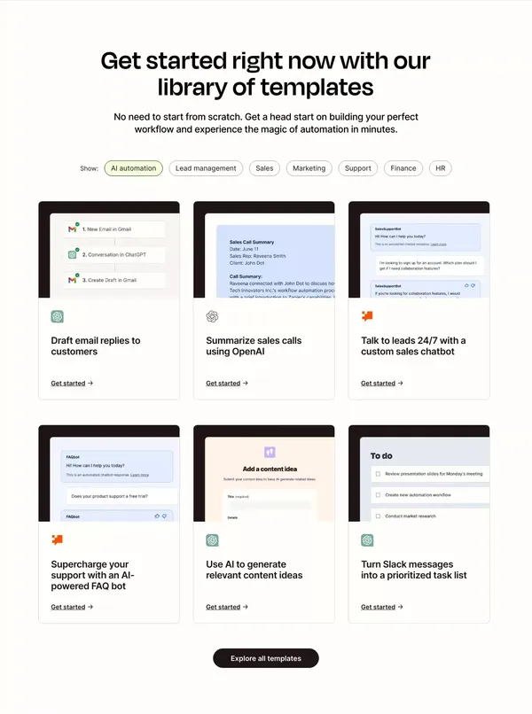 Automate without limits | Zapier - Landing design inspiration