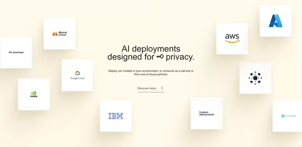 Mistral AI | Frontier AI in your hands - Landing design inspiration