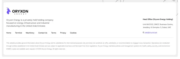 Oryxon Energy - Energy Infrastructure & Industrial Assets UAE - Landing design inspiration
