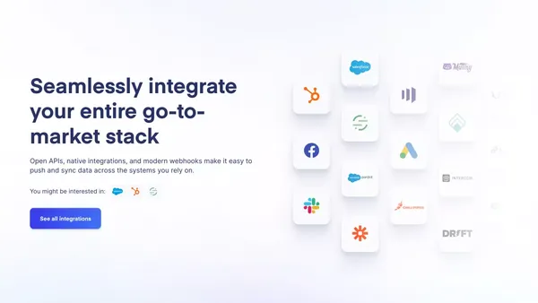 B2B Data Activation Platform for Marketing Intelligence | Clearbit - Landing design inspiration