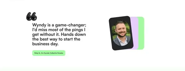 Wyndy | Relationship management — the Wyndy way - Landing design inspiration