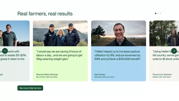 Halter® | Virtual Fencing and Pasture Management - Landing design inspiration