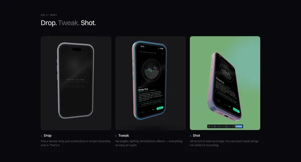 Dropshot — 3D Mockups & Product Videos - Landing design inspiration