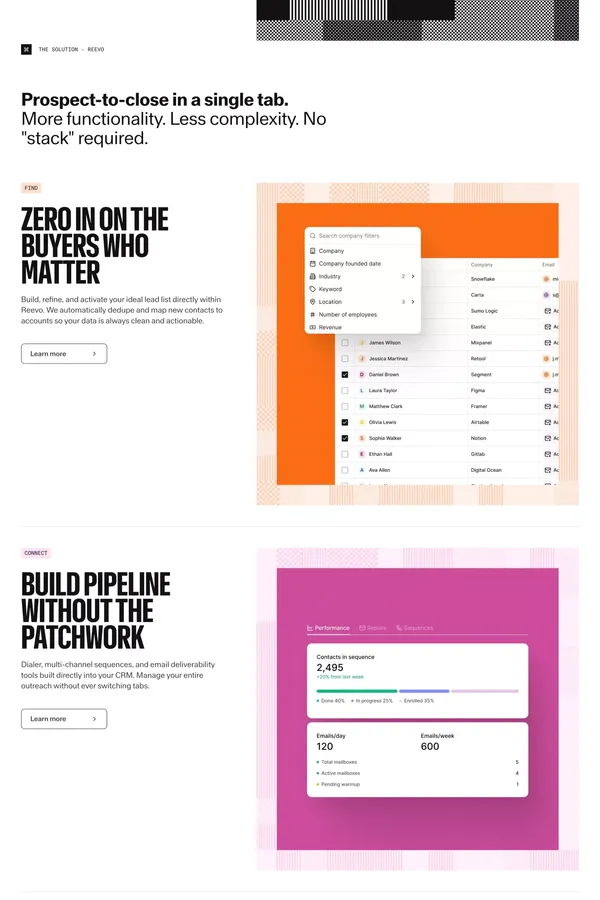 Reevo | The AI-native Revenue Operating System for GTM Teams - Landing design inspiration