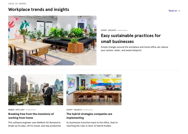 WeWork | Office Space and Workspace Solutions - Landing design inspiration