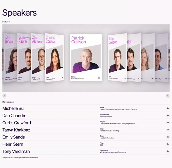 Stripe Sessions 2026 | The global internet economy conference - Landing design inspiration