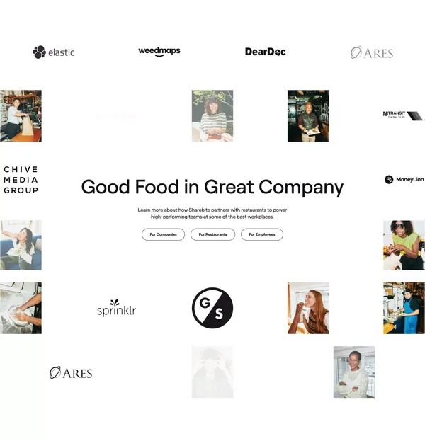 Sharebite | Mission Driven Meals - Landing design inspiration