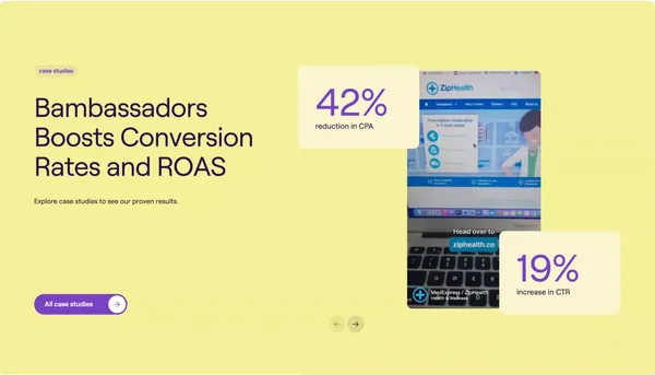 Bambassadors | UGC and Creator Marketing for D2C Brands - Landing design inspiration