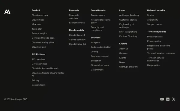 Anthropic - Landing design inspiration