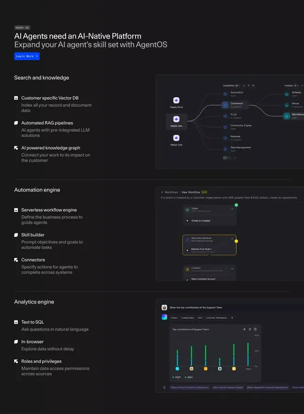 DevRev AgentOS | Your Copilot For Software - Landing design inspiration