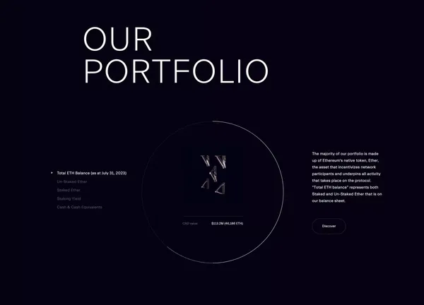 Ether Capital - Landing design inspiration