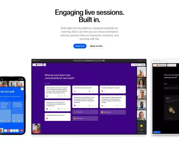 Personalized, collaborative learning | Sana Labs - Landing design inspiration