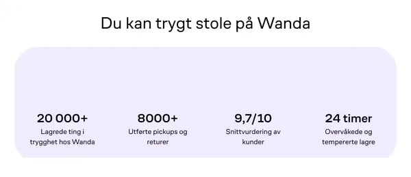 Henter, lagrer, tar vare på og returner tingene dine  - Wanda - Landing design inspiration