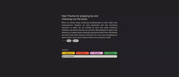 The Workshop Survival Guide - Landing design inspiration