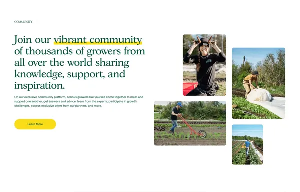 Organic Farming Online Courses, Books & Articles - The Market Gardener - Landing design inspiration