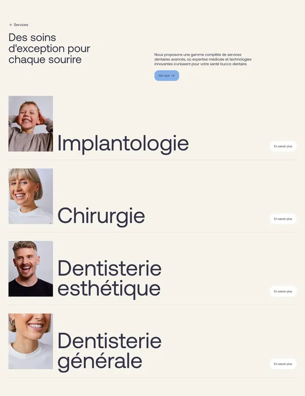 Jacques + Cie – Clinique dentaire à Québec - Soins dentaires humains & professionnels à Sainte-Foy - Product page design inspiration