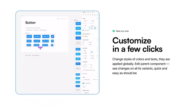 Design system for Figma - Module. UI Kit - Landing design inspiration