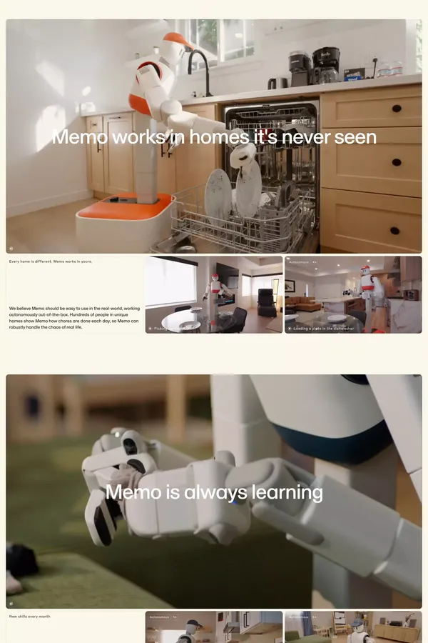 Sunday Robotics | The helpful robotics company - Landing design inspiration