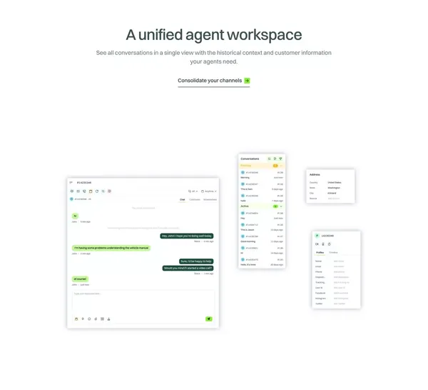 Acquire | Powerful chat, proven video. One solution - Landing design inspiration