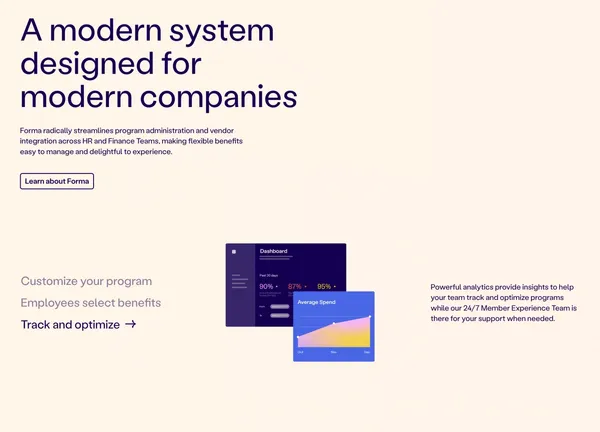 Forma | Employee benefits that flex to fit everyone’s life - Landing design inspiration