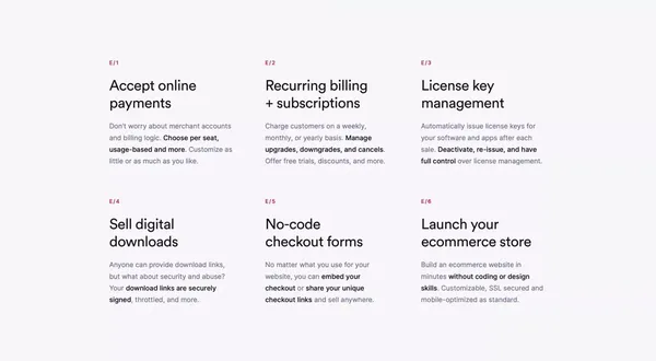 Payments, tax & subscriptions for software companies • Lemon Squeezy - Landing design inspiration