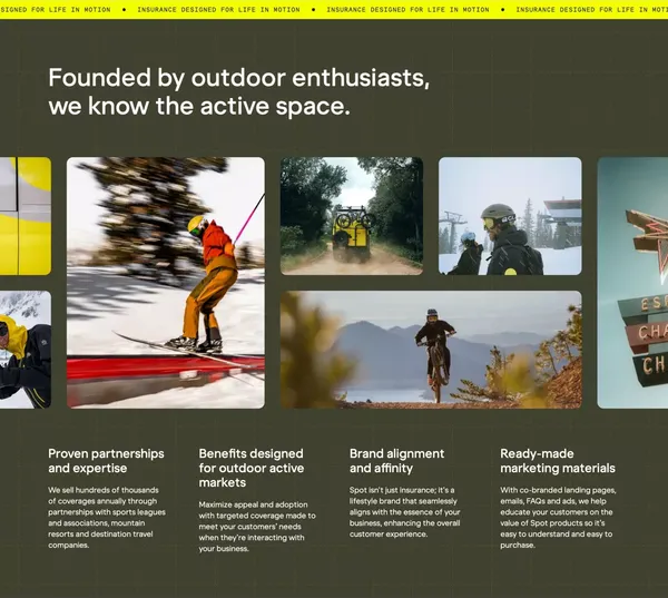 Spot Insurance | Designed for life in motion. - Landing design inspiration