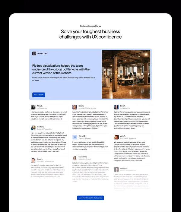 UX Research & Design Testing Platform | Optimal Workshop - Landing design inspiration