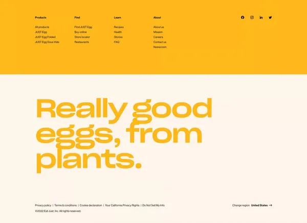 JUST Egg | Home - Landing design inspiration