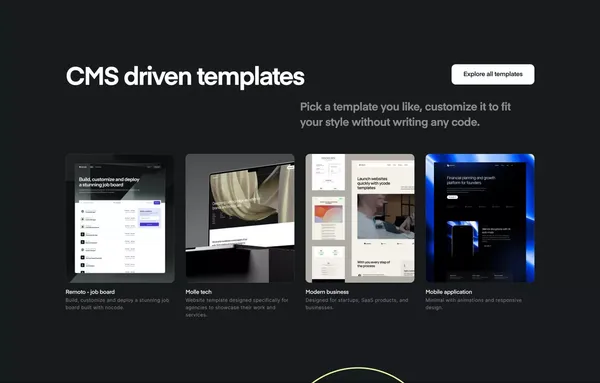 Ycode | Build website forms on the next level - Landing design inspiration