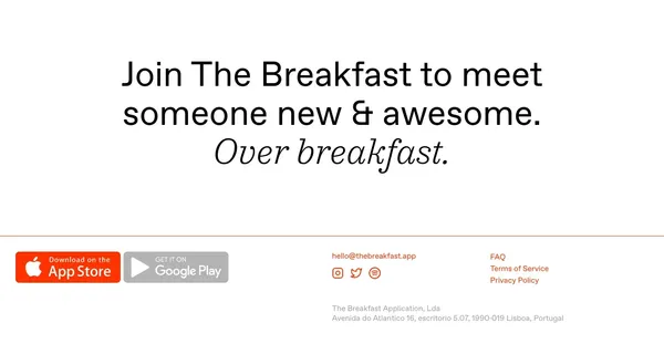 The Breakfast — Meet new people over breakfast - Landing design inspiration