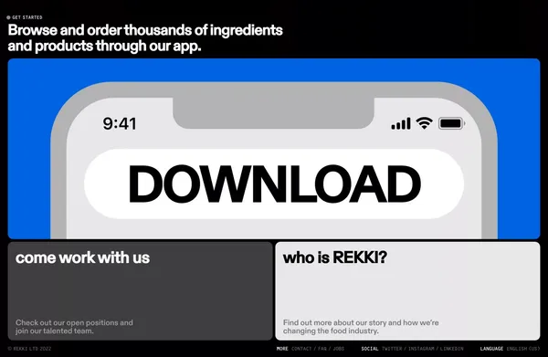 REKKI – The Free Ordering App for Chefs - Landing design inspiration