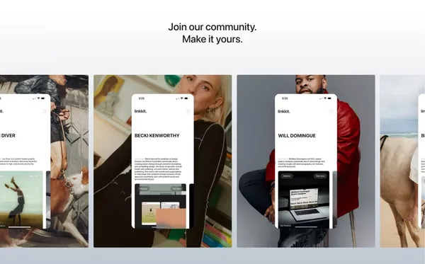 The link in bio for design conscious creatives. | Link-Kit - Landing design inspiration