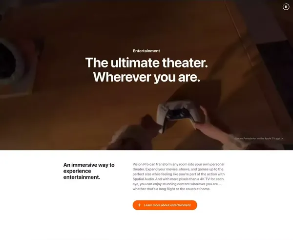 Apple Vision Pro - Apple - Landing design inspiration