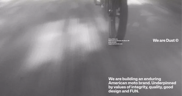 Dust Moto - American Electric Moto - Landing design inspiration
