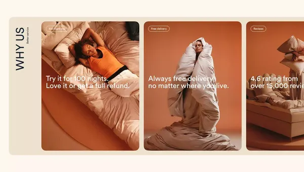 Better Nights. Good beds and good sleep change everything. - Ecommerce design inspiration