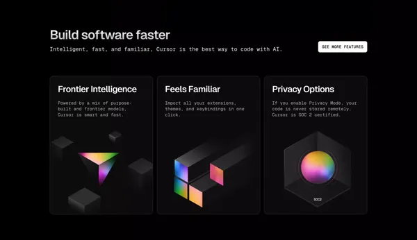 Cursor - The AI Code Editor - Landing design inspiration