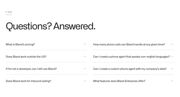 Bland AI | Automate Phone Calls with Conversational AI for Enterprises - Landing design inspiration