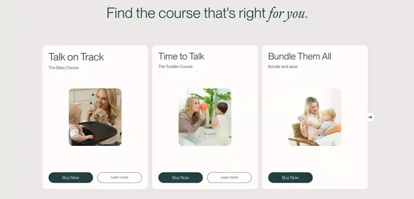 Speech Sisters - Speech Therapy Courses to Help Get Your Child Talking - Landing design inspiration
