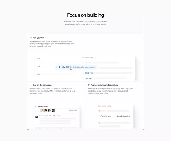 Feta - Better stand-ups, retros, syncs and more - Landing design inspiration