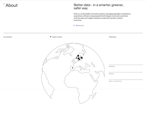Serving the world with insights beyond data | Field - Landing design inspiration