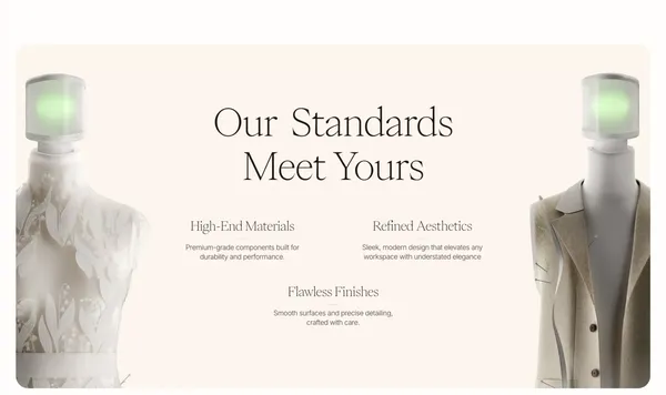 Euveka - Scalable and connected robot mannequins - Landing design inspiration