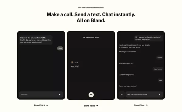 Bland AI | Automate Phone Calls with Conversational AI for Enterprises - Landing design inspiration