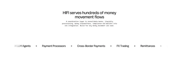 HIFI | Developer Infrastructure for Modern Money Movement - Landing design inspiration