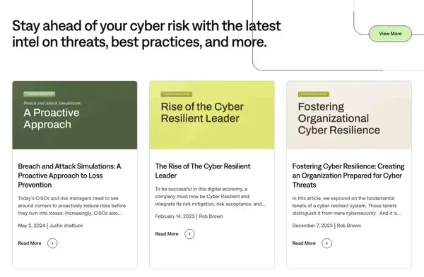 Cyber Security Risk Management I The Resilience Solution - Landing design inspiration