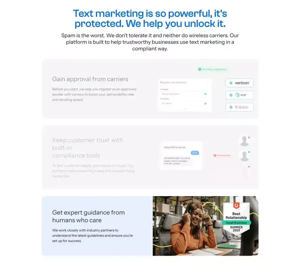 Text Message Marketing Platform & SMS Service | SimpleTexting - Landing design inspiration