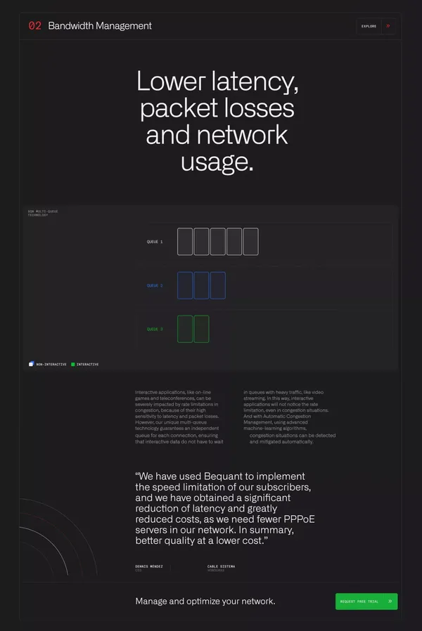 Bequant – Improve Your Network - Landing design inspiration