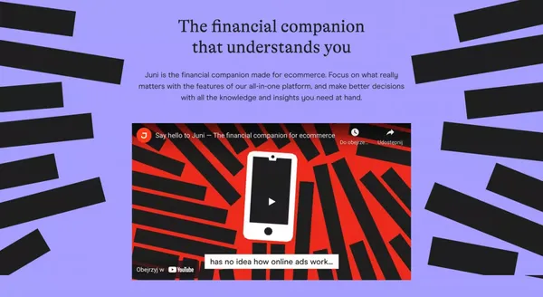 Juni | FinTech - Financial Services for Ecommerce Businesses - Landing design inspiration