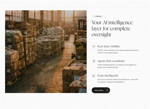 Automate Food Distribution with AI Agents | Burnt - Landing design inspiration